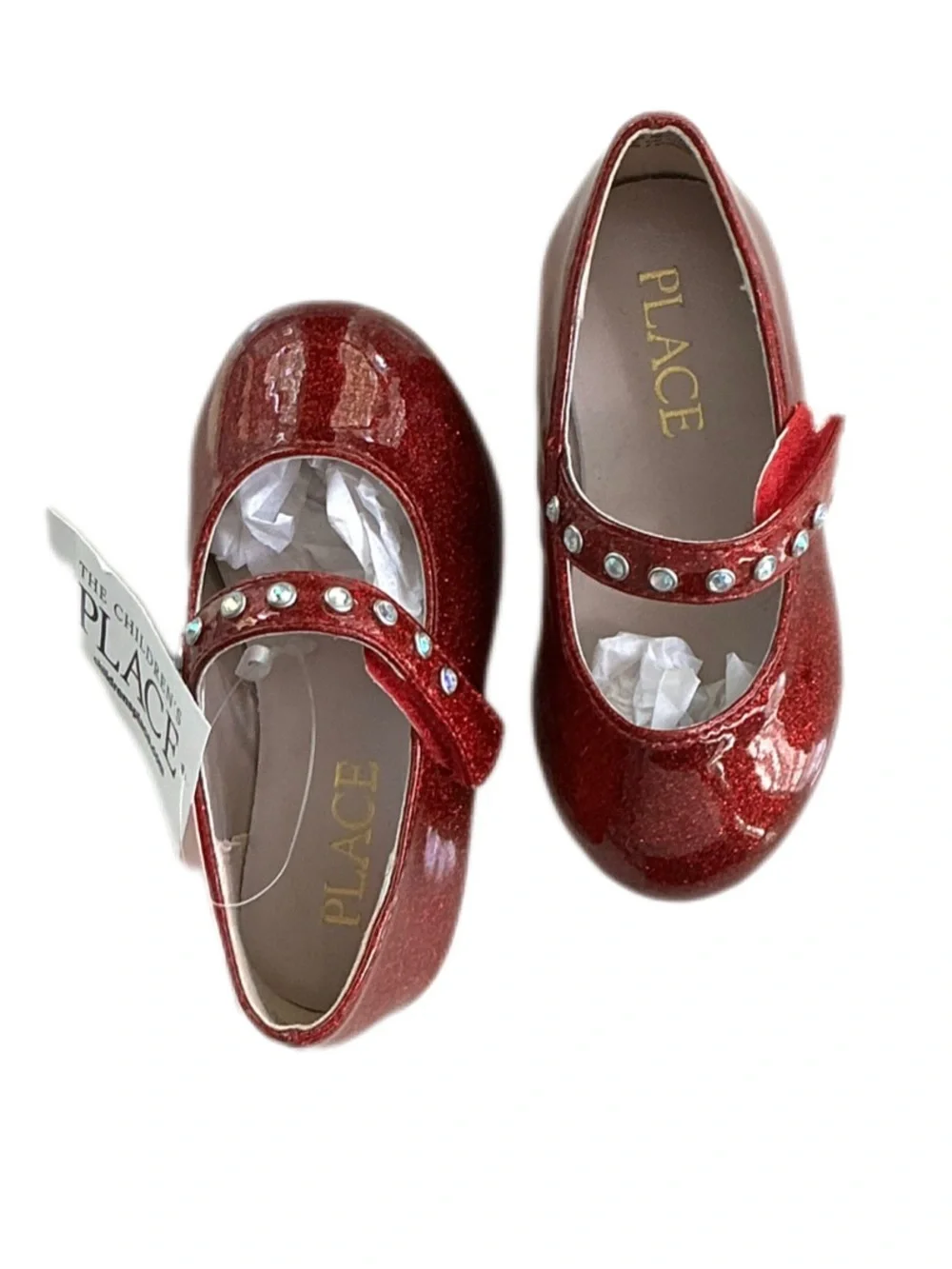 NWT The Children’s Place Red Glitter Mary Jane Dress Shoes Girls Size 4 Toddler